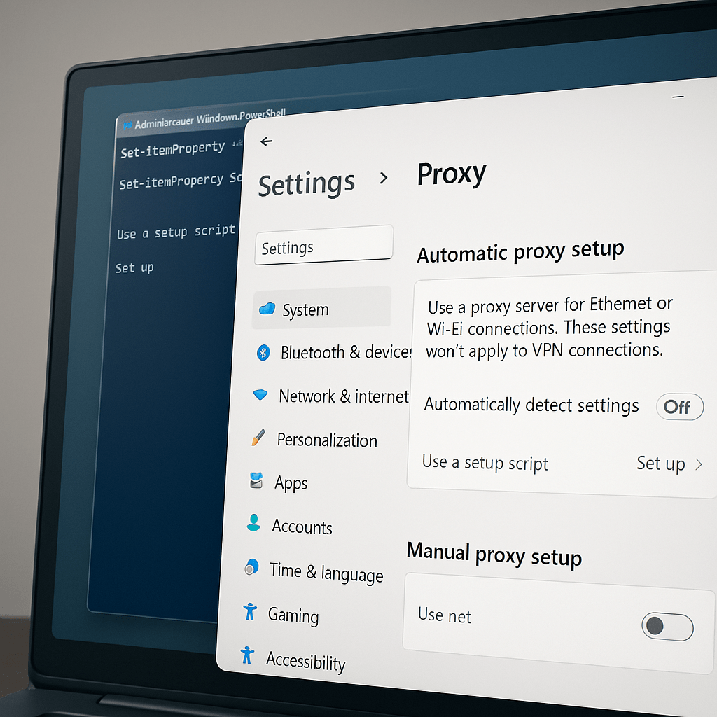 Disabling “Automatically Detect Settings”                     in Windows&nbsp;11